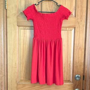 Women’s Planet Gold size small super soft red dress with ruched top and sleeves